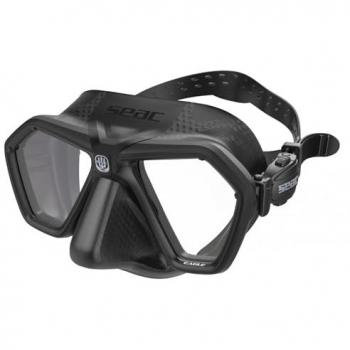 Máscara Seac Eagle Compacta para Apnea y Pesca Submarina, Negra, Lente Transparente, Talla Única