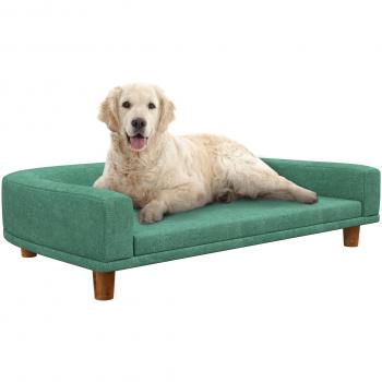 PawHut Sofá para Perros Grandes con Cojín Lavable y Patas de Madera