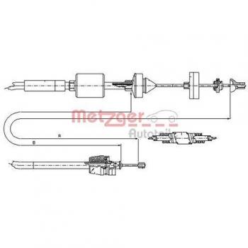 Metzger 10.2843 Cable de accionamiento, accionamiento del embrague