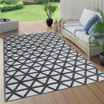 Alfombra de exterior negra 140x200 cm PP