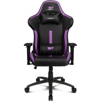 DRIFT GAMING, Silla Gaming Profesional DR350 - Ergonómica con reposabrazos 4D y cojines lumbar/cervical, color Negro/Violeta