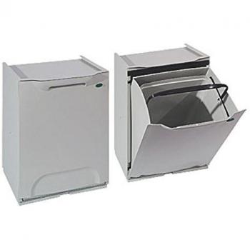 Art Plast ZA1488 Papelera reciclaje en polipropileno color gris, con depósito en el interior, 20 litros, 47x34x29