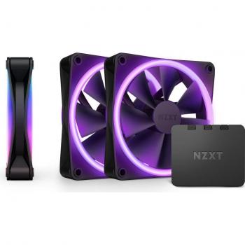 NZXT F120 RGB DUO Ventilador de 120mm con iluminación RGB, diseño negro, triple ventilador (120x120x25 mm)