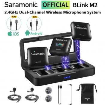 Micrófono Lavalier Inalámbrico Saramonic Blink M2 para iPhone, Android y PC