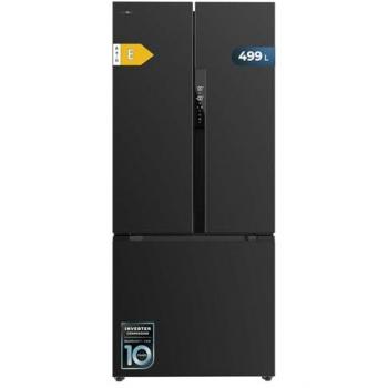Frigorífico puerta francesa CECOTEC Bolero CoolMarket FD 499 Dark E - Inox Oscuro, 499L, No Frost, Compresor Inverter Plus, Clase Energética E, Multiairflow