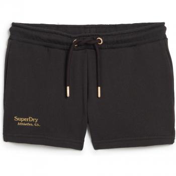 Superdry Pantalón Corto con Logotipo Essential para Mujer Negro