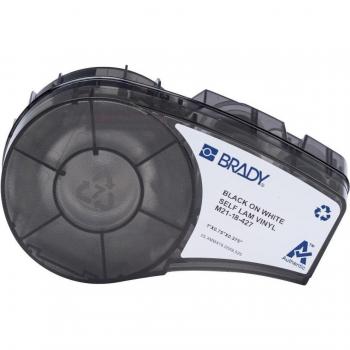 Cinta de vinilo laminado negro sobre blanco Brady para M210 y M211, 25,40 mm x 19,05 mm
