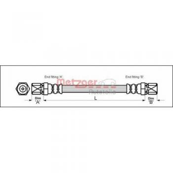 Metzger 4112813 Tubo flexible de frenos
