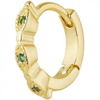 Pendiente piercing aro Earcandy Suzette de plata y baño de oro 18k