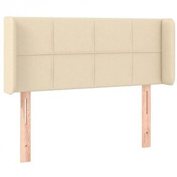 Cabecero de Tela Color Crema con Diseño de Orejas 83x16x78/88 cm