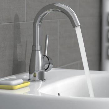 Grifo monomando de lavabo EISL FUTURA cromado, bajo consumo, grifo giratorio 360°, mezclador monomando