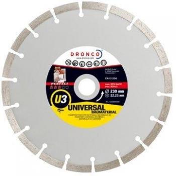 Dronco U3-180 Discos de Diamante, U3, Universal Obra, Antes St, 180 Mm Diámetro, 2.4 Mm Espesor, Diámetro Eje 22.23 Mm
