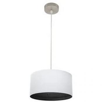 Lámpara Colgante Tatiana 1xe27 Níquel/Blanco-Madera Negra 30x30 cm - Iluminación Cálida Elegante