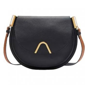 Coccinelle Sunup Black Leather Crossbody Shoulder Bag for Women