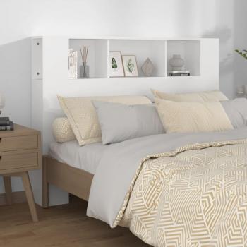 Cabecero blanco con compartimentos 140x18.5x104.5 cm