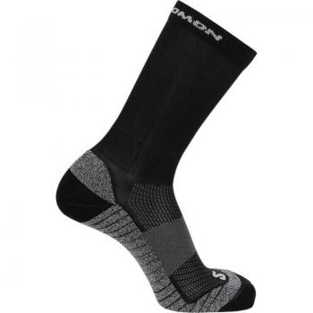 Calcetines de running Salomon Aero Ankle Negro-Ebony-Pearl Blue, talla L, diseño técnico para mayor comodidad y transpirabilidad durante la práctica de running