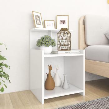Mesita de noche blanca 2 piezas 40x35x60 cm madera multicapa aglomerado