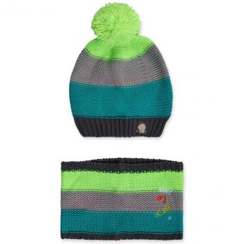 Conjunto de niño Tuc Tuc de gorro y cuello a rayas de colores Cattitude