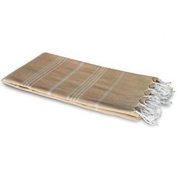 Carenesse Toalla de Hammam Sultan Beige, 100% Algodón, 100 x 170 cm, Extra Ancho, Toalla Baño Turco, Toalla de Sauna, Toalla de Playa, Toalla Mochilero, Toalla de Deporte, Toalla de SPA, Fouta