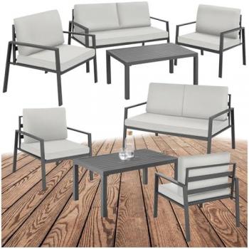Conjunto de Muebles de Jardín Gotemburgo - Estructura de Aluminio Ligero, Resistente a la Intemperie, Cojines Extragruesos e Impermeables, Fundas Extraíbles y Lavables,