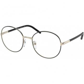 Prada PR 55WV (AAV1O1) Women's Round Black Gold Eyeglasses