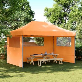 Tienda de fiesta plegable Pop-Up con 3 paredes laterales naranjas