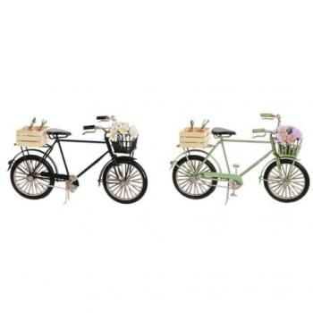 Figura Decorativa Home ESPRIT Negro Menta Bicicleta Vintage 24 x 9 x 13 cm (2 Unidades)