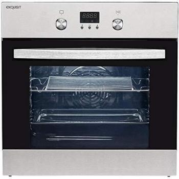 Horno Exquisit EBE 65-1H de 58L con función de aire caliente y modo pizza, acero inoxidable, temporizador y mandos retráctiles