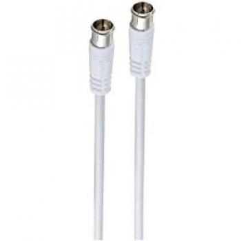 Cable de Conexión SAT Shiverpeaks 5 m con Conector F-Rápido, Blanco
