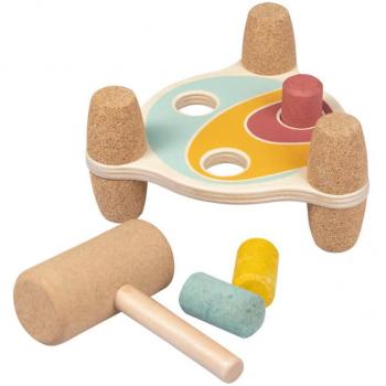 Juguete de motricidad fina Arcoíris - Tablero de martillo de corcho, madera y corcho, creatividad y coordinación mano-ojo para niños