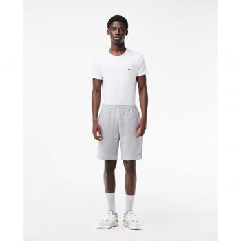 Short Homme gris Lacoste - Pantalón corto de hombre jogger en felpa de algodón ecológico cepillado