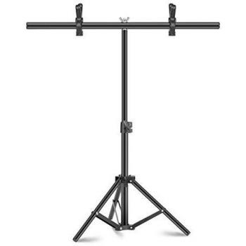 Neewer Soporte Respaldo 60 x 70cm de Fondo en Forma T: Soporte de Trípode Ajustable en Altura de 38-70cm y Barra Transversal 60cm de Ancho con 2 Paquetes de Abrazaderas Fondo