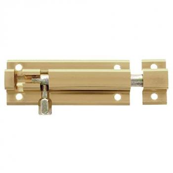 Pasador de Sobreponer Aluminio Dorado 200 x 30 mm para Puertas de Paso de Madera con Cantos Cuadrados, Pestillo para Baño, Dormitorio o Despacho y Cerrojo de Seguridad