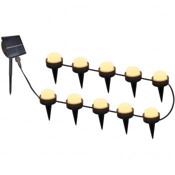 Lámpara solar Lumisky Soliray Negro - Lámpara decorativa exterior, color negro, diseño moderno, alimentación solar, 10 minipuntos solares incluidos, alcance de 12 metros, resistente a la intemperie
