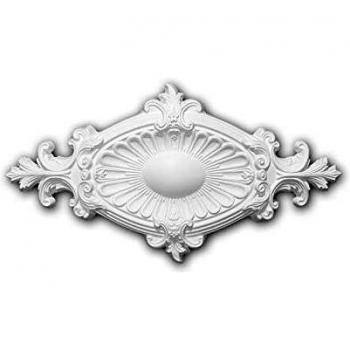 Rosetón Decorativo Profhome 156043 Estilo Neo-Empire Blanco 58.5 x 31.5 cm