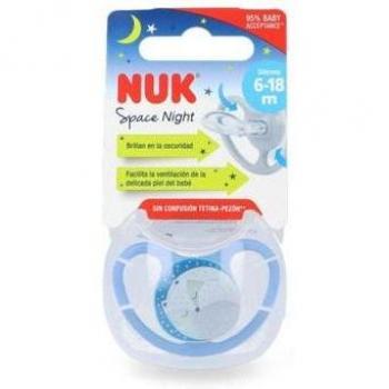NUK Chupete Silicona Space Night 6-18 Meses 1 Unidad