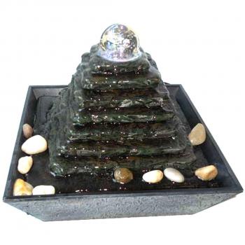 Agorà Import Fuente Zen para Interiores con iluminación a led Pirámide