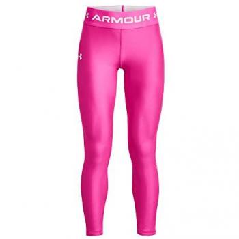 Under Armour Girls HeatGear Leggings, Size: Youth Extra Large (160-170CM), Colour: Pink, Comfortable and Robust Gym Leggings, Lightweight Thermal Underwear, Compression Fit
