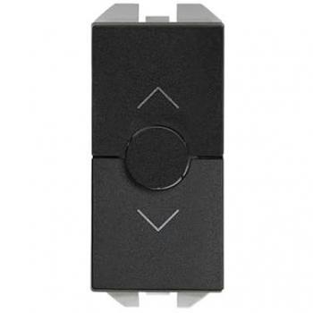 Interruptor de Persianas Simon 270 con 3 posiciones y módulo estrecho negro mate