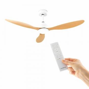 Ventilador de Techo con Luz LED y 3 Aspas ABS Wuled InnovaGoods Madera 36 W 52 Ø132 cm