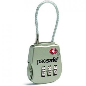Pacsafe Prosafe 800 TSA 3 Dial Cable Lock Candado para Equipaje, 8 cm, Silver 705