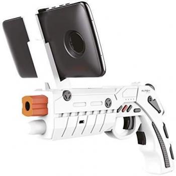 Akashi - AR Pistola Blaster para Juegos de Realidad Aumentada, Fortnite, Shadowgun Wargames, Modern Combat 5, Spiner Fury, conexión Bluetooth, Compatible con Smartphones de 4,8 a 9 cm - Blanco