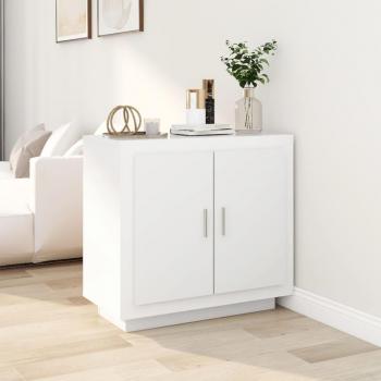 Aparador de madera contrachapada 80x40x75 cm, mueble de almacenaje de salón, buffet moderno, armario auxiliar, armario de almacenamiento en color blanco brillante