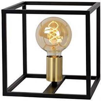 Lámpara de mesa Lucide Ruben 1xE27 40W negra y dorada