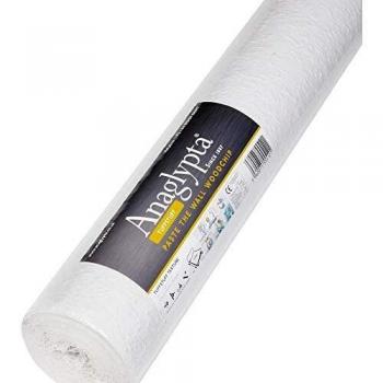 Papel Pintado Texturizado de Madera Tuff Stuff Anaglypta Blanco Pintable 10x53 cm Grado Medio