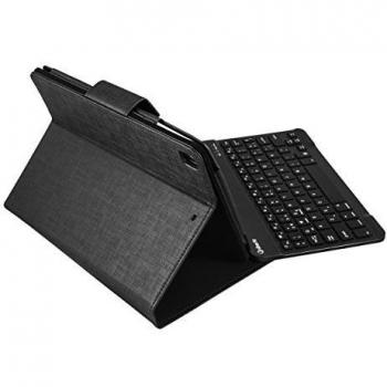 Silver HT Rotatory - Funda con Teclado para Apple iPad Air 1, 2 y iPad Pro de 9.7, Negro