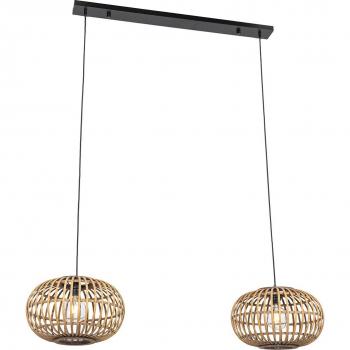Lámpara colgante oriental de bambú 2 luces - Amira