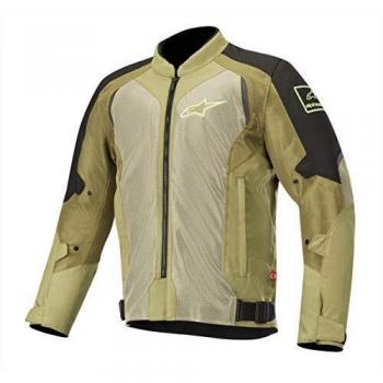 Alpinestars Chaqueta para moto Wake Air Jacket Black Olive Green Fluo, Negro/Verde, L