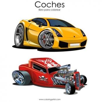 Coches libro para colorear 1