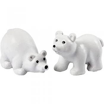 Figuritas Miniatura, H: 30 mm, L: 45 mm, Color Blanco, Paquete de 2 Piezas